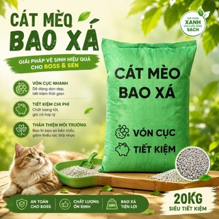 Cát vệ sinh cho mèo bao xá 20kg thành phần từ đất sét tự nhiên, siêu vón cục, khử mùi, tiết kiệm tối đa