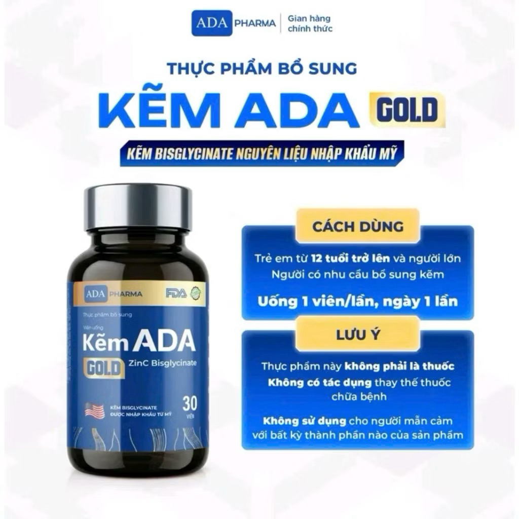 ✅[Chính hãng] kẽm ADA gold nâng cấp bổ sung thêm vtm nhóm B và bột tảo xoắn