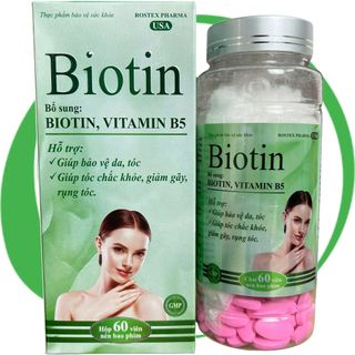 Biotin Xanh Lá Chai 60 Viên - Rostex - Takarai - Vitamin Phục Hồi