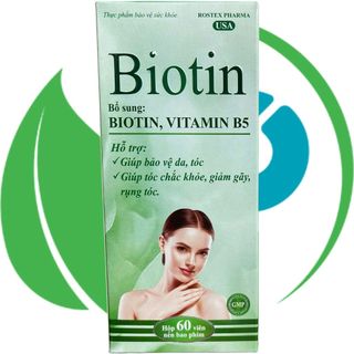 Biotin Xanh Lá Chai 60 Viên - Rostex - Takarai - Vitamin Phục Hồi
