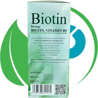 Biotin Xanh Lá Chai 60 Viên - Rostex - Takarai - Vitamin Phục Hồi