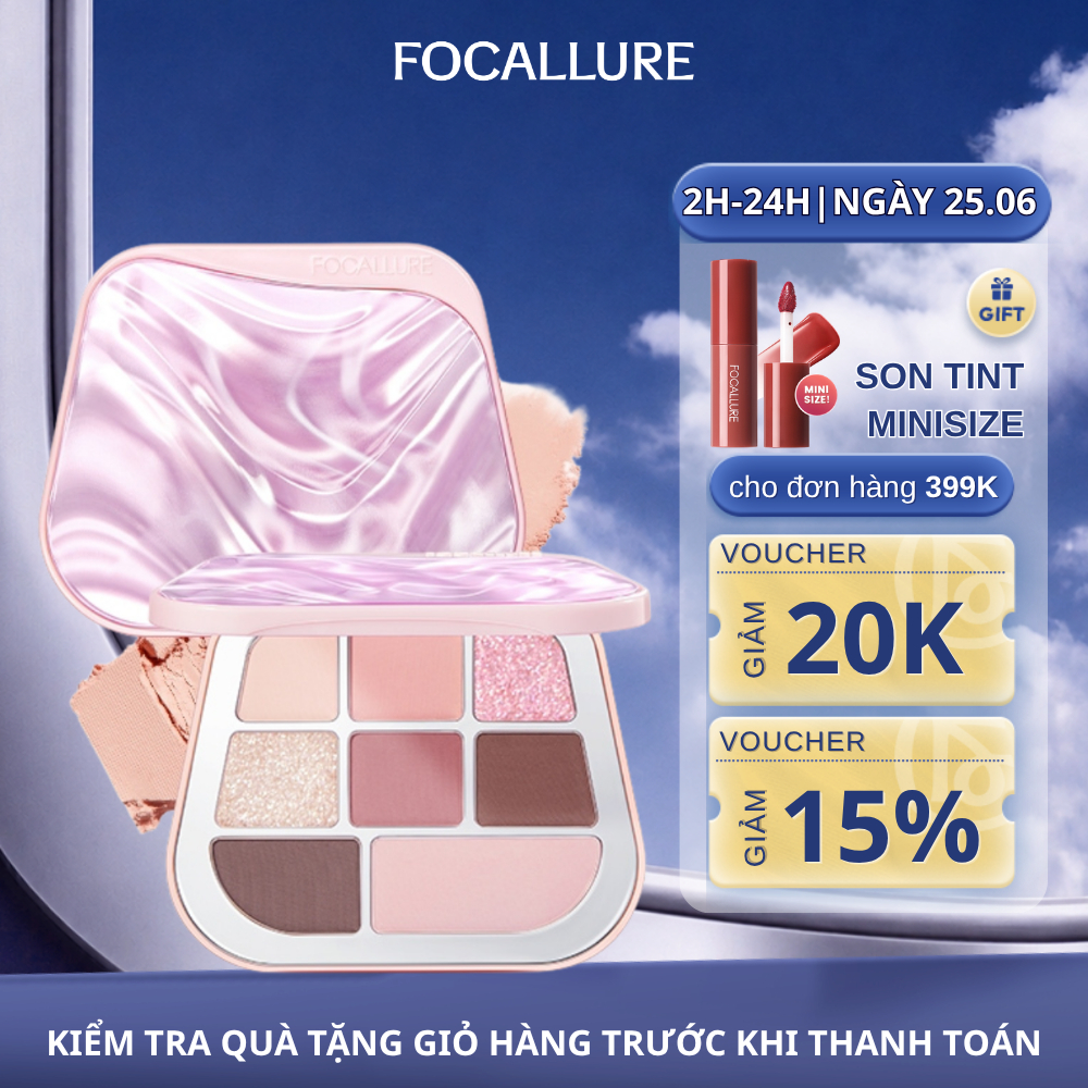 Bảng Phấn Mắt FOCALLURE Bền Màu Dưỡng Ẩm Lâu Trôi Chống Thấm Nước 9.6g