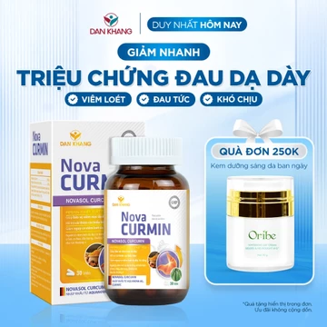Viên uống tinh chất nghê hỗ trợ giảm đau dạ dày tá tràng Novacurmin Hủ 30 viên