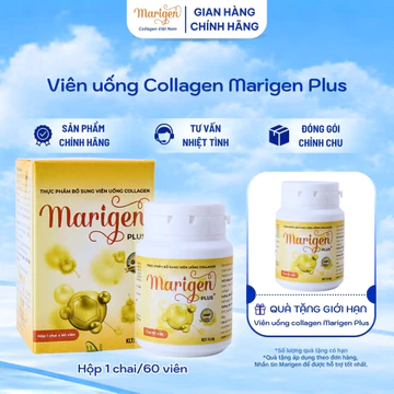 [Date 12.2026] Viên uống Collagen Marigen Plus - Collagen thủy phân hỗ trợ làm đẹp da, hỗ trợ cải thiện lão hóa