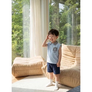 Set bộ polo cộc tay bé trai Miniumbaby in hình gấu trúc cute, chất vải cotton mềm thoáng mát SB2778