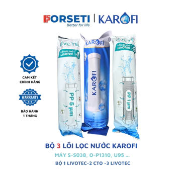 Bộ 3 lõi lọc thô Karofi 123 lõi số 2 CTO GAC (lưới) dùng cho các máy lọc Karofi O-P1310, S-S038, KAD-X39, KAQ-O07