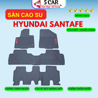 Thảm Lót Sàn Cao Su Xe HUYNDAI SANTAFE 2019-NAY - Cao su đúc Không Mùi , Vừa Khít Form Xe- Chống Nước, Dễ Dàng Lắp Đặt