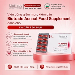 Viên uống giảm mụn đẹp da, điều hòa nội tiết BIOTRADE ACNAUT FOOD SUPPLEMENT hộp 30 viên-Skin Studio