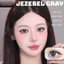 Lens mắt Jezebel Gray màu xám trong tự nhiên - size vừa, thương hiệu Babiee, hsd 12 tháng