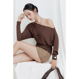 [N6] Áo Thun Ôm Tay Dài Trễ Vai Lyra Top, Chất Thun Cotton Co Giãn Thoải Mái, WKI121, SOME HOW STORE
