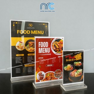 Menu mica A4, A5, A6, Bảng mica trong suốt, Bảng quét mã QR (Có Hóa Đơn GTGT)