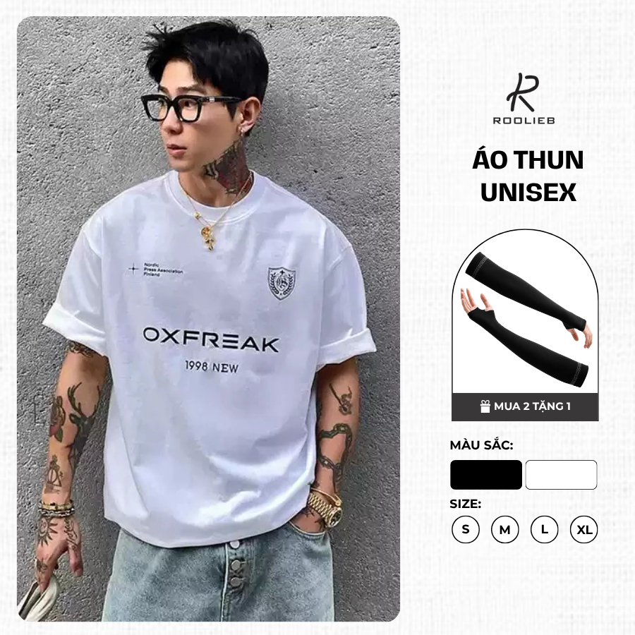 Áo thun Nam nữ Roolieb form rộng thiết kế Rooxfre thoáng mát SSR030