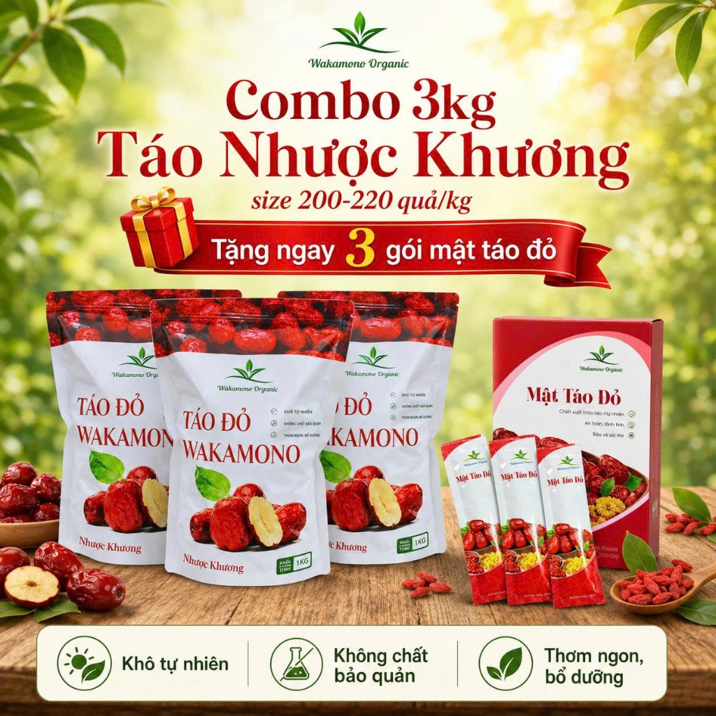 Táo đỏ Nhược Khương Wakamono Organic hữu cơ size 200 - 220 quả/kg Wakamono,