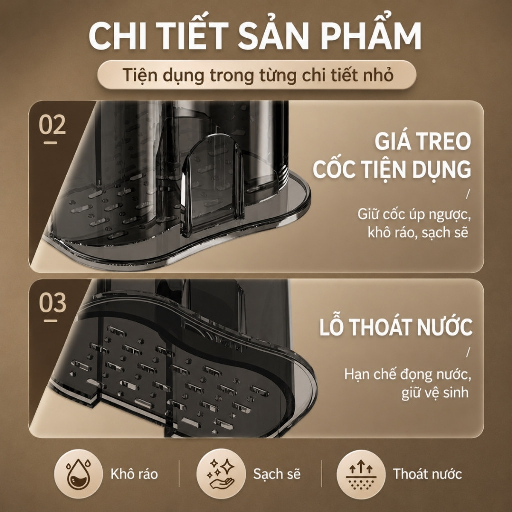 Giá Đựng Bàn Chải Đánh Răng Dán Tường, Kệ Đựng Kem Đánh Răng Nhà Tắm Trong Suốt, Không Cần Khoan, Thoát Nước Nhanh