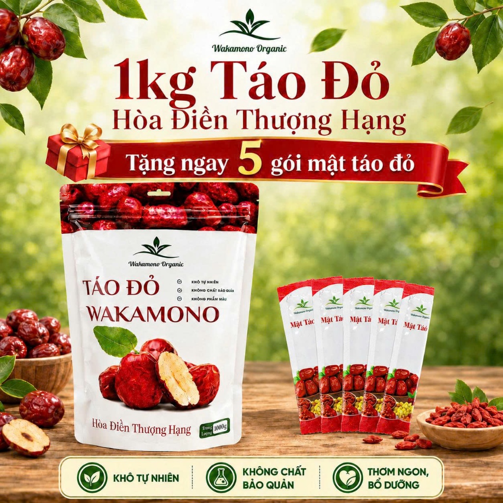 Combo 2kg Hòa điền THƯỢNG HẠNG Wakamono Organic 60-80 quả/kg, mềm dẻo, nhiều mật.