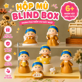 Hộp Mù Blind Box Cô Gái Khăn Xanh Siêu Cute 6+ Mẫu Ngẫu Nhiên - Figure Mini Sưu Tầm, Đồ Chơi Trang Trí Bàn Học