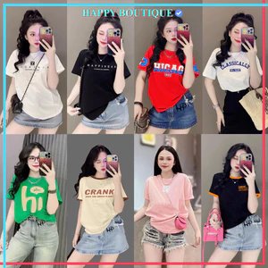 Áo Thun Thái Nữ Cotton 100% Mềm Mịn Mát, Form Vừa 40~60kg, Nhiều Mẫu, Phong Cách, Cá Tính, Độc Đáo