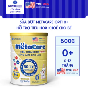 Sữa Bột METACARE OPTI 0+ Nutricare Vị Thanh Nhạt Tiêu Hoá Khoẻ Tăng Cân Cao Lớn Dinh Dưỡng Cho Bé Từ 0-12 Tháng Lon 850g