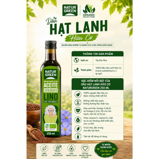 Dầu Hạt Lanh Hữu Cơ Naturgreen/ Mantova Organic Flaxseed Oil 250ml
