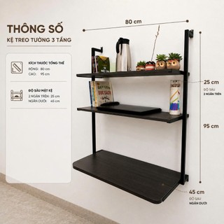 Kệ Decor treo tường , có tầng kệ to gấp gọn, làm bàn làm việc, bàn học, máy tính