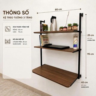 Kệ Decor treo tường , có tầng kệ to gấp gọn, làm bàn làm việc, bàn học, máy tính