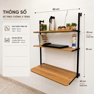 Kệ Decor treo tường , có tầng kệ to gấp gọn, làm bàn làm việc, bàn học, máy tính