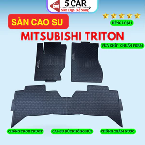 Thảm Lót Sàn Cao Su Mitsubishi Triton 2024 - Nay, Cao su đúc Không Mùi,Vừa Khít Form Xe- Chống Nước, Mẫu Quả Trám NISSIN