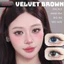 Lens mắt Velvet Brown màu nâu vân tia không viền tự nhiên - size vừa, thương hiệu Babiee Hàn Quốc