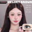 Lens mắt Velvet Brown màu nâu vân tia không viền tự nhiên - size vừa, thương hiệu Babiee Hàn Quốc
