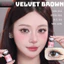 Lens mắt Velvet Brown màu nâu vân tia không viền tự nhiên - size vừa, thương hiệu Babiee Hàn Quốc