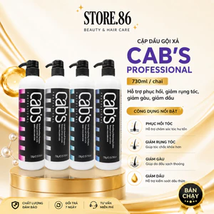 Cặp Dầu Gội Xả CAB'S 730ml | Sạch Thoáng Da Đầu, Dưỡng Ẩm Tóc Khô Xơ & Mềm Mượt