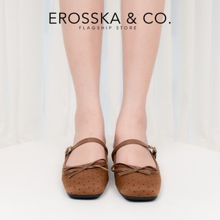 [EROSSKA] - Giày sục balletcore chấm bi nữ tính kiểu dáng basic style Hàn màu nâu chấm bi - EL133