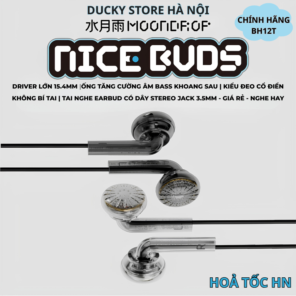 Tai Nghe Có Dây MOONDROP NICE BUDS Chính Hãng  | Tai Nghe Earbuds Có Mic | Chân Cắm 3.5mm | BH12T | BigBuy360 - bigbuy360.vn