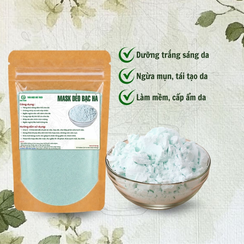 Mask Dẻo Bạc Hà Đức Thiện (Mịn, Sạch, Thơm) - Chăm Sóc Da, Dưỡng Trắng, Giảm Mụn, Trắng Mịn