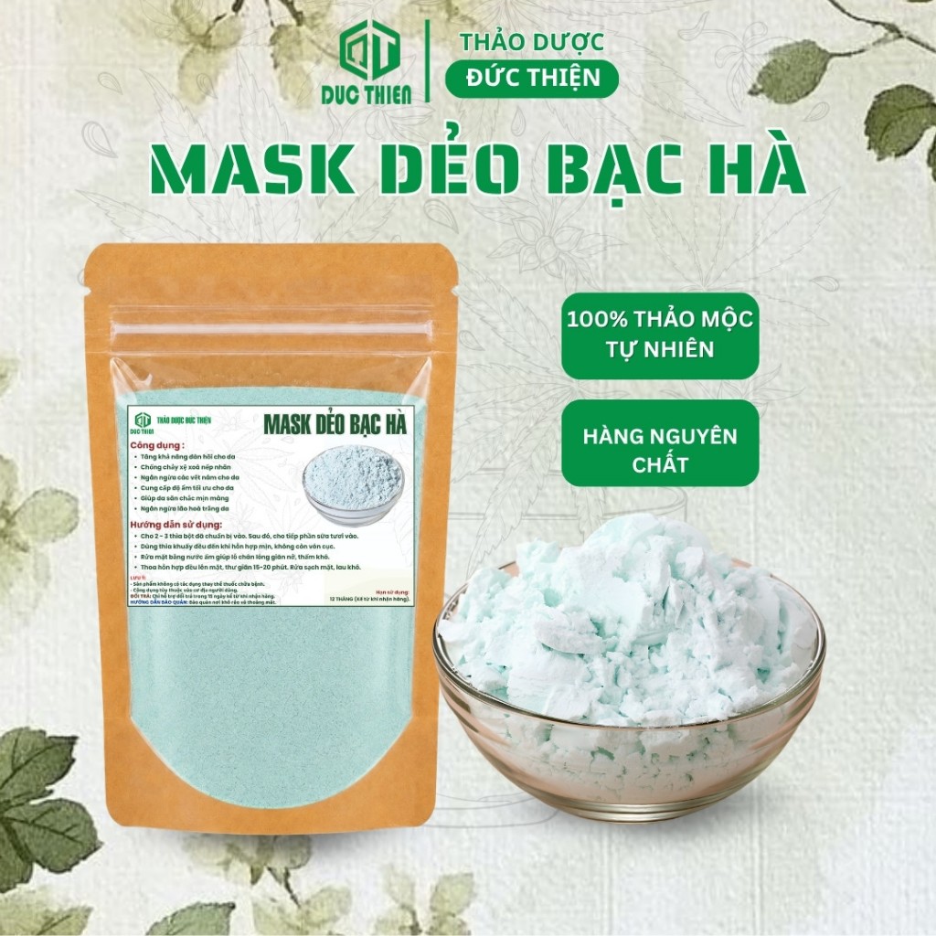 Mask Dẻo Bạc Hà Đức Thiện (Mịn, Sạch, Thơm) - Chăm Sóc Da, Dưỡng Trắng, Giảm Mụn, Trắng Mịn
