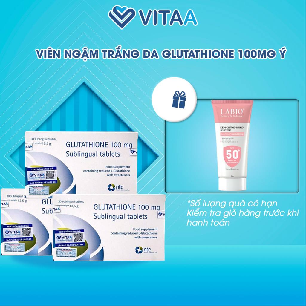 vin ngm glutathione TRNG DA 100MG SUBLINGUAL TABLETS Vin Ngm Trng Da Glutathione