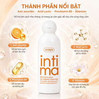 Dung Dịch Vệ Sinh Phụ Nữ Intima Cam Cho Vùng Nhạy Cảm Sạch Thoáng Mềm Mại 200ml