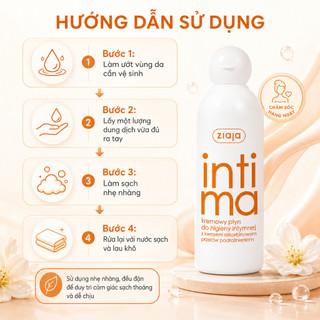 Dung Dịch Vệ Sinh Phụ Nữ Intima Cam Cho Vùng Nhạy Cảm Sạch Thoáng Mềm Mại 200ml
