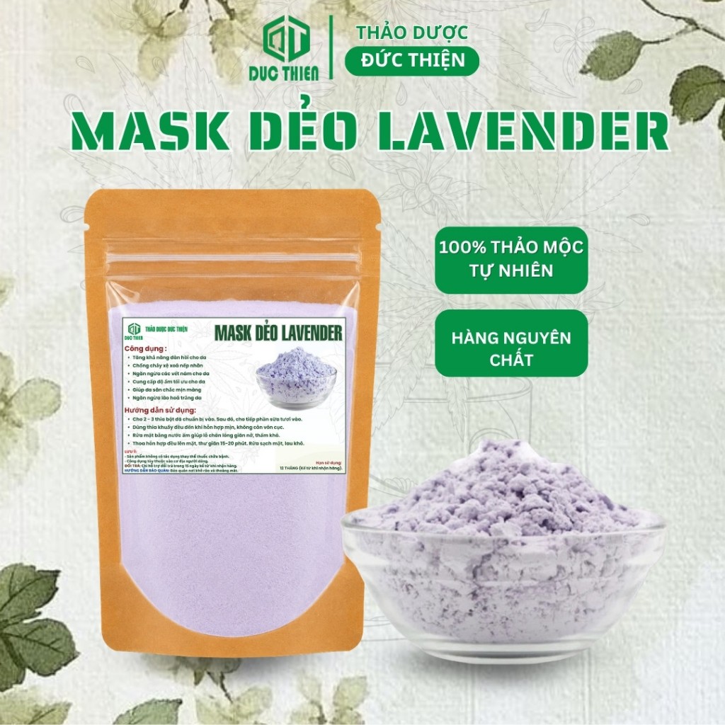 Bột Mặt Nạ Dẻo Lavender Đức Thiện – Dưỡng Da, Ngừa Lão Hóa, Hỗ Trợ Mụn, Sáng Da, Đẹp Da