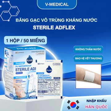 Combo 50 Băng gạc vô trùng không thấm nước Sterile Adflex bảo vệ vết thương, tránh nước xâm nhập