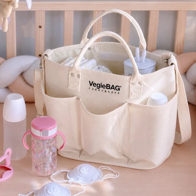 Túi xách bỉm sữa Vegiebag túi vải đa năng cho mẹ và bé