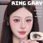 Lens mắt Ring Gray màu xám mắt mèo long lanh viền mảnh - size vừa, thương hiệu Babiee, hsd 12 tháng