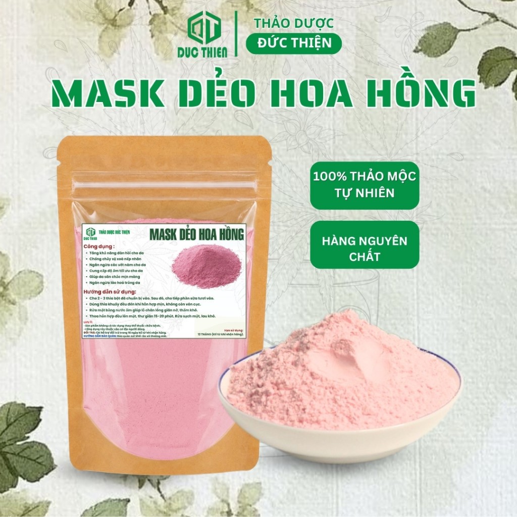 Bột Mặt Nạ Dẻo Hoa Hồng - Mask Dẻo Hoa Hồng Chuyên Spa Chăm Sóc Da, Dưỡng Trắng, Săn Chắc Da