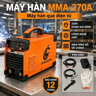 Máy hàn MMA Inverter 270A 220V, BH 1 năm, dùng gia đình & công trình, kèm phụ kiện