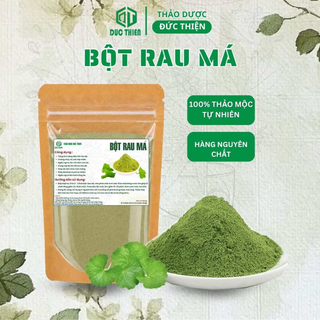 Bột Rau Má Đức Thiện (Mịn, Sạch, Thơm) - Làm Đẹp Da, Sáng Da, Bổ Sung Vitamin, Giảm Mun Thâm Nám