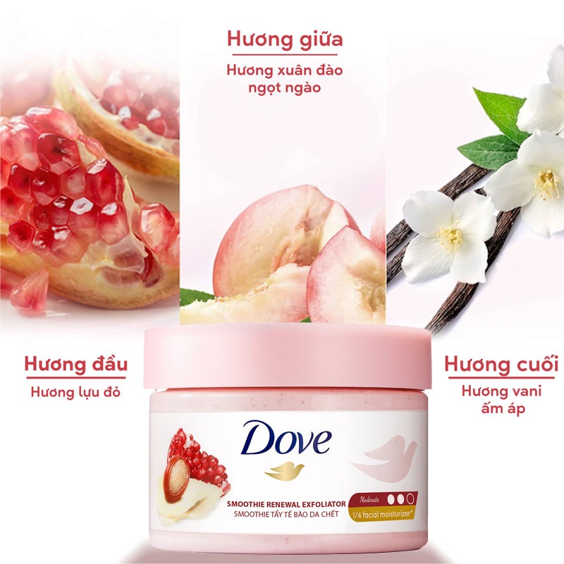 Tẩy Da Chết Toàn Thân Dove Exfoliating Body Polish 225g ; giúp massage da, thư giãn , Chăm Da Sáng Mịn