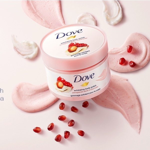 Tẩy Da Chết Toàn Thân Dove Exfoliating Body Polish 225g ; giúp massage da, thư giãn , Chăm Da Sáng Mịn