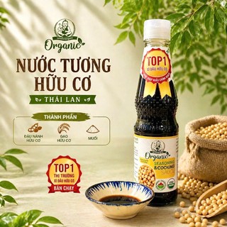 Nước tương (Xì dầu) hữu cơ Healthy Boy Organic Seasoning and cooking Sauce Dek Som Boon 300ml