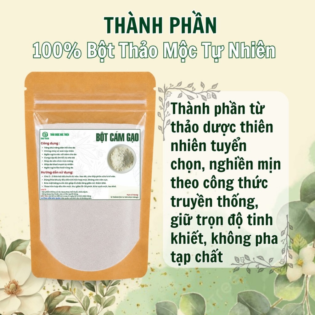 Bột Cám Gạo Sữa Đức Thiện (Mịn, Sạch, Thơm) - Dưỡng Trắng, Tẩy Tế Bào, Sáng Mịn Da, Trắng Da