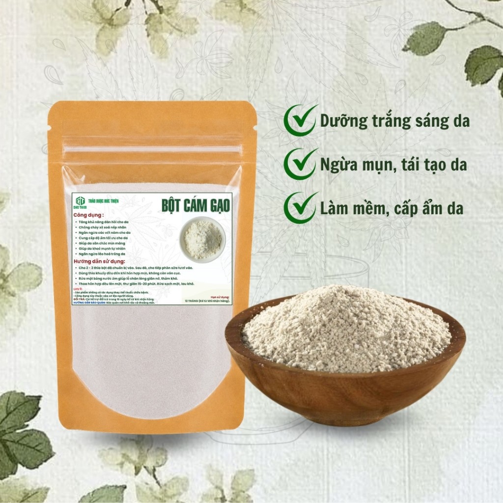 Bột Cám Gạo Sữa Đức Thiện (Mịn, Sạch, Thơm) - Dưỡng Trắng, Tẩy Tế Bào, Sáng Mịn Da, Trắng Da